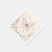 幻想的なパステルガーデンの虫と蝶の誕生日 スタンダードカクテルナプキン (角)