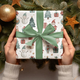 幻想的なパステルクリスマスパターンの包装紙 ラッピングペーパー