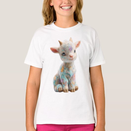 幻想的なパステルスパークルヤギの子供たち Tシャツ (正面)