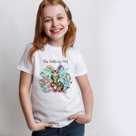 幻想的なパステルタビー妖精猫の花の夢 Tシャツ