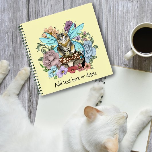 幻想的なパステルタビー妖精猫の花の幻想 ノートブック