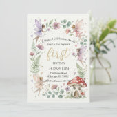 幻想的なパステル妖精の森の少女の誕生日 招待状 (スタンド正面)