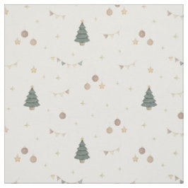 幻想的なパステル水彩クリスマスツリーの festive ファブリック
