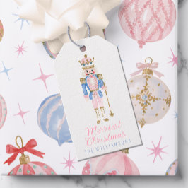 幻想的なパステル クリスマス ナッツクラッカー ギフトタグ