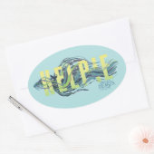 幻想的なビーストケルピー 楕円形シール (封筒)