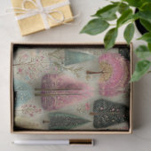 幻想的なピンクとグリーンのクリスマスツリーギフト 薄葉紙 (ギフト)