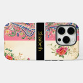 幻想的なピンクとパステルペイズリーの花 Case-Mate iPhoneケース (裏面 (横))