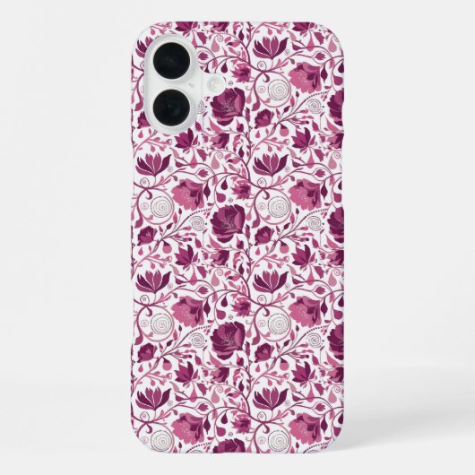 幻想的なピンクのツル 高級感 iPhoneケース (裏面)