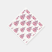 幻想的なピンクのプリンセス城 スタンダードカクテルナプキン (角)