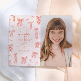 幻想的なピンクのリボンの女の子の写真付きバジェット誕生日