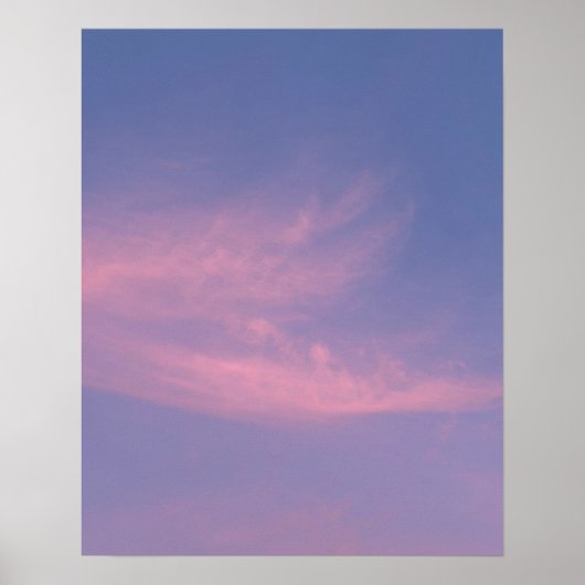 幻想的なピンクの夕暮れの雲の写真 ファインアート ポスター (正面)
