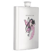 幻想的なピンクの妖精の青いファンタジー音楽ノート フラスク (右)