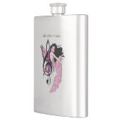 幻想的なピンクの妖精の青いファンタジー音楽ノート フラスク (左)