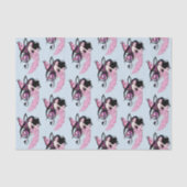 幻想的なピンクの妖精の青いファンタジー音楽ノート 薄葉紙 (正面)