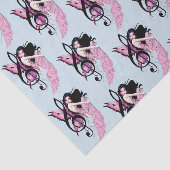 幻想的なピンクの妖精の青いファンタジー音楽ノート 薄葉紙 (詳細)