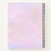 幻想的なピンクの水彩勉強グッズ ノートブック (裏面)