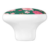 幻想的なピンクの花の陶器ノブ セラミックノブ (側面)
