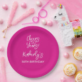幻想的なピンク おめでとう50歳の誕生日 ペーパープレート (パーティー)