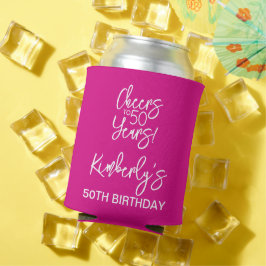 幻想的なピンク おめでとう50歳の誕生日 缶クーラー