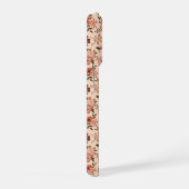 幻想的なピーチブラウンの花柄 iPhoneケース (右側面)