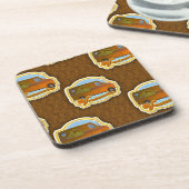 幻想的なファンシャグパターン コースター (左側)