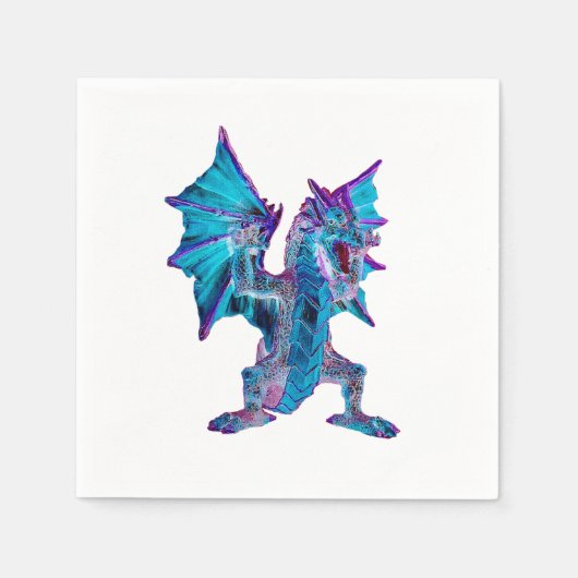 幻想的なファンタジーアクアドラゴンの伝説 x 50 スタンダードカクテルナプキン (正面)
