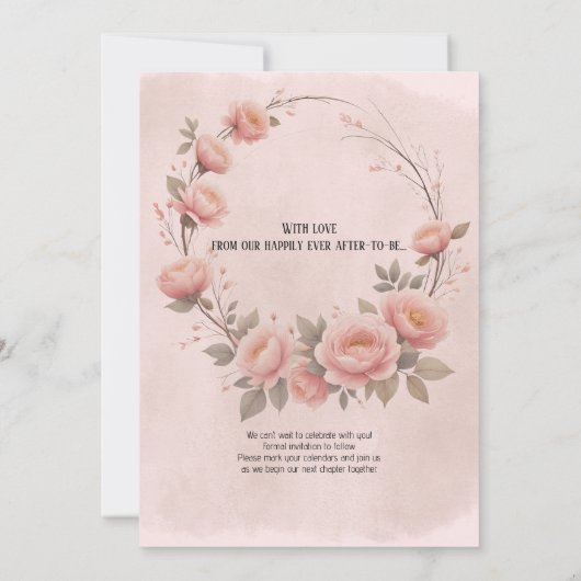 幻想的なフェアリーテイルの花のSave the Date セーブザデート (裏面)