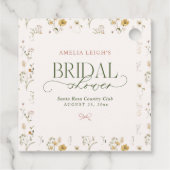 幻想的なフェアリーテイルガーデン&ボウズのブライダルシャワー フェイバータグ (裏面)