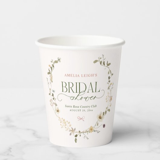 幻想的なフェアリーテイルガーデン＆ボウズのブライダルシャワー 紙コップ (裏面)