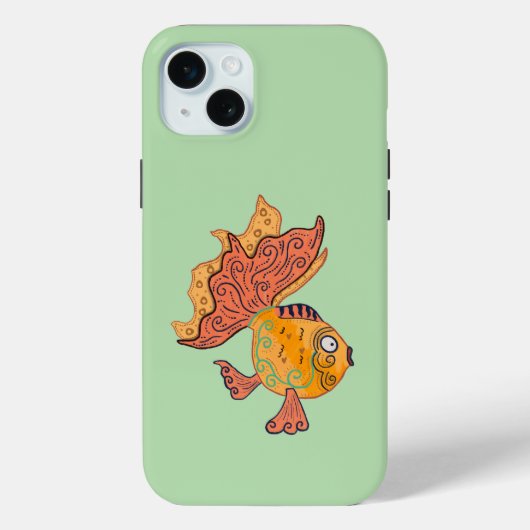 幻想的なフォルクアートの金魚 | ボヘミアン スワール ファンタジー Case-Mate iPhoneケース (裏面)