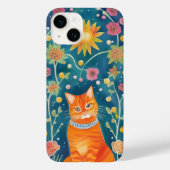 幻想的なフォークアートのキジトラ猫 Case-Mate iPhoneケース (裏面)