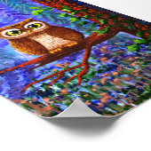 幻想的なフクロウのアート　フォレストムーン　クリエイションアーツ ポスター (角)