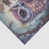 幻想的なフクロウの花柄 薄葉紙 (詳細)