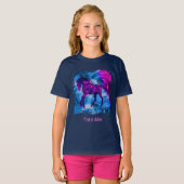 幻想的なフラクタル模様の馬アート パーソナライズデザイン Tシャツ (正面フル)