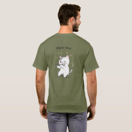 幻想的なフルートを演奏する猫 Tシャツ
