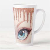 幻想的なブルーアイズ+滴るメイク カフェラテマグ (右)