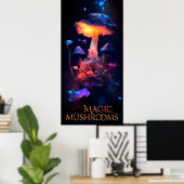 幻想的なマジックマッシュルーム - レトロアート ポスター (ホームオフィス)