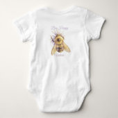幻想的なマルハナバチと野の花 "Bee Happy" ベビーボディスーツ (裏面)