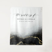 幻想的なミストオンブルブラック写真ブース背景 タペストリー (正面)