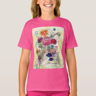 幻想的なミックスメディアコラージュアート Tシャツ