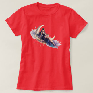 幻想的なムーン・ゴッデス・ウィメンズTシャツ | ファンタジーA Tシャツ