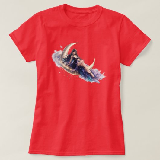 幻想的なムーン・ゴッデス・ウィメンズTシャツ | ファンタジーA Tシャツ (デザイン正面)