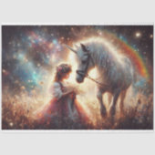 幻想的なユニコーンの牧場デコパージュ 薄葉紙 (正面)