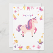 幻想的なユニコーンの誕生日招待状 招待状 (裏面)