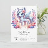 幻想的なユニコーンベイビーシャワー 招待状 (スタンド正面)
