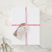 幻想的なラグジュアリー アイボリー フローラル スタイルのボーダー ウェディング ギフトタグ (より糸付き)