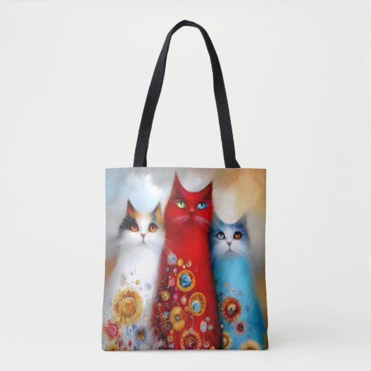 幻想的な三匹の猫 トートバッグ (正面)