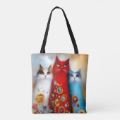 幻想的な三匹の猫 トートバッグ (裏面)