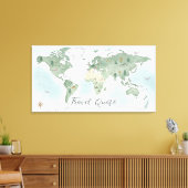 幻想的な世界地図の壁アート - 水彩画の自然 キャンバスプリント (インサイチュ (リビング))