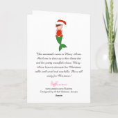 幻想的な人魚のクリスマス スノーフレーク ライトグリーン シーズンカード (裏面)